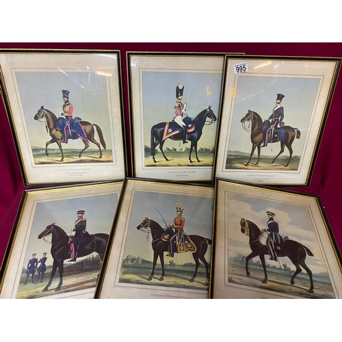 995 - Selection of 8 prints depicting 'officers of the British army'