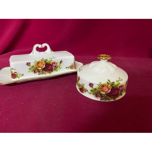 21 - Selection of Royal Albert 'Country Roses' trinket boxes, vase, butter dish, preserve pot