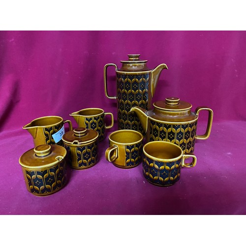 39 - Tea set for 2 including tea pot and coffee pot, 2 milk jugs, 2 sugar bowls and 2 cups