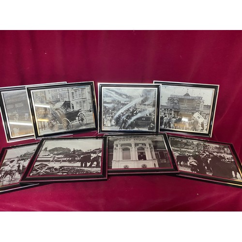 48 - Selection of 8 Victorian Blackpool scene framed pictures