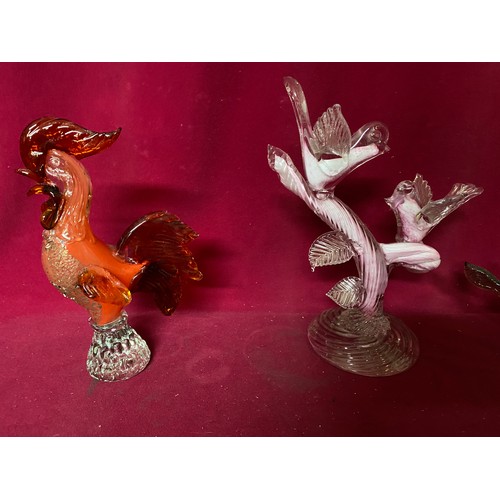 35 - 3 pieces of murano style glassware