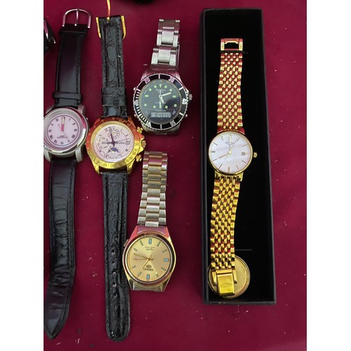 59 - 10 gents watches including Rotary, Sekonda, Philip, Persio, 2 are boxed