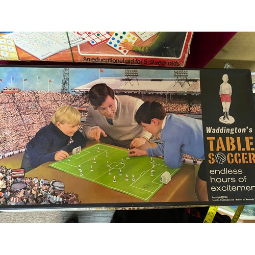 133 - Selection of vintage games including Table Soccer, Master Pieces, Magic Robot, Pegit, Fishing, Scrab... 