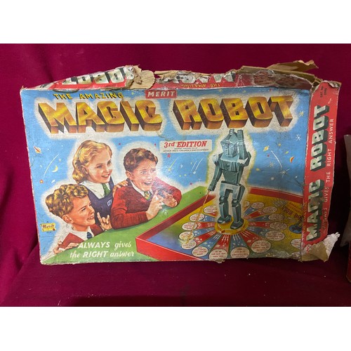 133 - Selection of vintage games including Table Soccer, Master Pieces, Magic Robot, Pegit, Fishing, Scrab... 