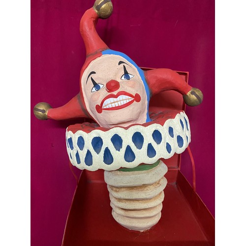 213 - Large display paper mache jack in the box measuring 75 cms tall