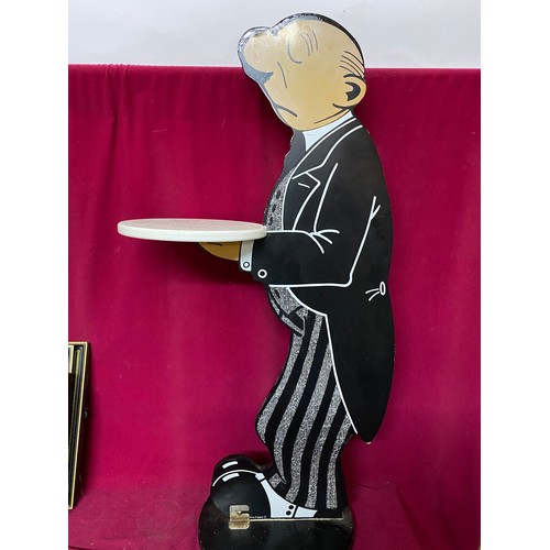 224 - Wooden butler figure measuring 90 cms tall