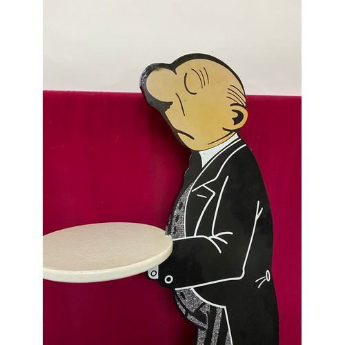 224 - Wooden butler figure measuring 90 cms tall