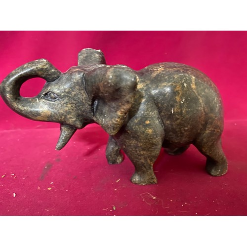 254 - Vintage hand carved Marble Elephant