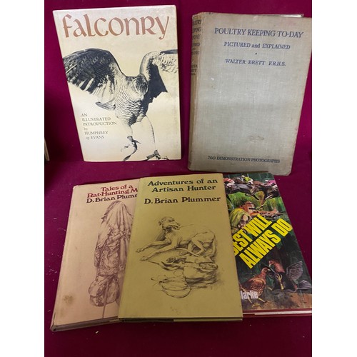 265 - Antique Feather and Fur, Falconry hard back books.