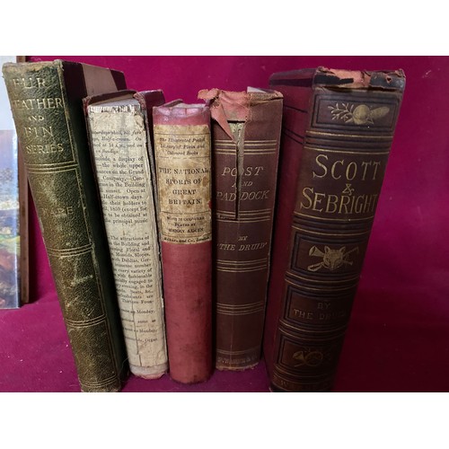 265 - Antique Feather and Fur, Falconry hard back books.