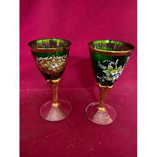 269 - 4 Venetian painted glasses