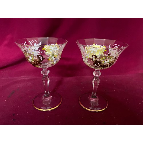 269 - 4 Venetian painted glasses