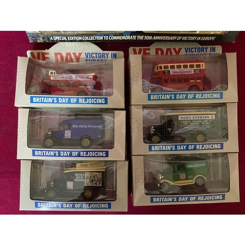 137 - Selection of 6 boxed individual LLedo VE day collectable models and a special edition 3 vehicle box