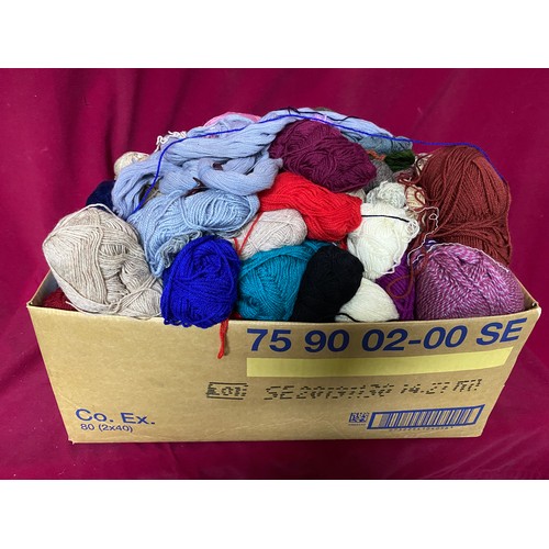 308 - Box full of assorted wool balls