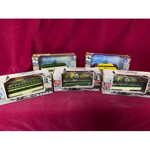 309 - 5 x collectable Corgi Blackpool trams