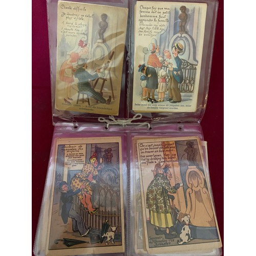 340 - Selection of vintage French cartoon postcards.