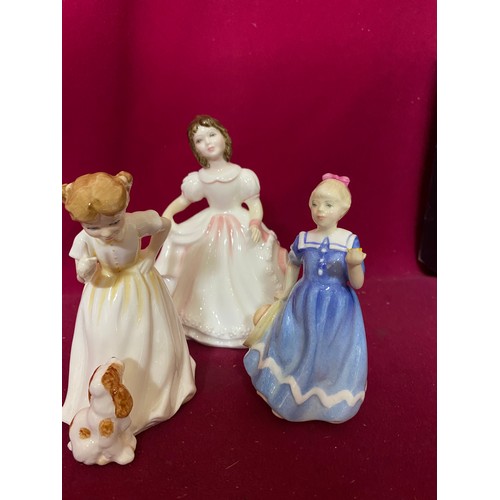 355 - Royal Doulton figurines, 'Sit', 'Amanda' and 'Posy for you'