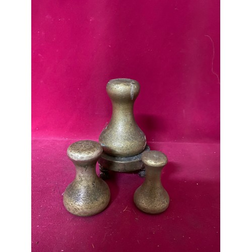 321 - Brass weights, 1, 2 and 4 pounds