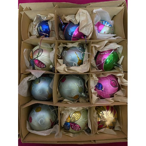 332 - 3 boxes of Christmas baubles