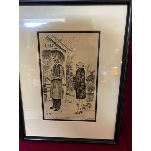 339 - Set of 3 prints from Punch Cartoon in black frames, with certificate of authenticity