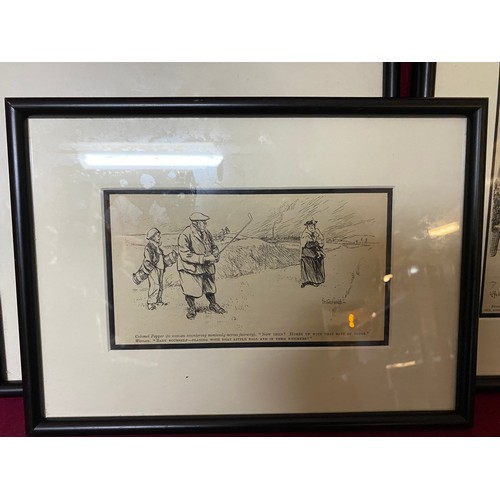 339 - Set of 3 prints from Punch Cartoon in black frames, with certificate of authenticity