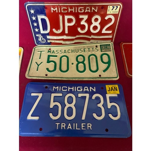 201 - Selection of 15 vintage metal American license plates including a Florida Challenger and a Georgia 1... 