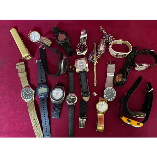 155 - Box of assorted watches.