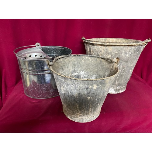 926 - Selection of vintage metal  buckets