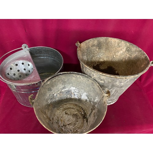 926 - Selection of vintage metal  buckets