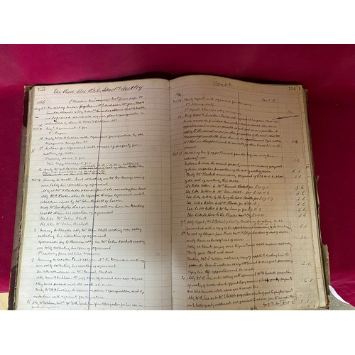 979 - 1886 Leather bound Ledger from a Cheshire solicitor  with information regarding Clerks and court vis... 