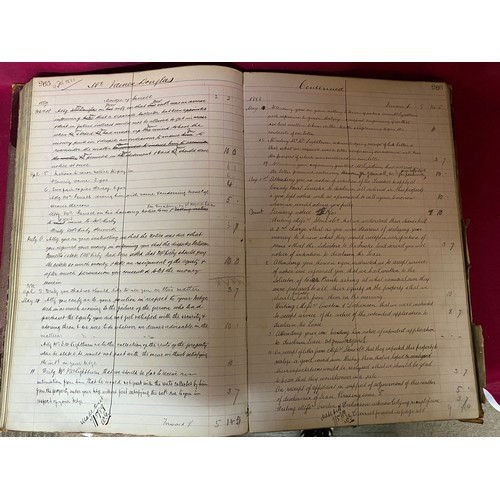 979 - 1886 Leather bound Ledger from a Cheshire solicitor  with information regarding Clerks and court vis... 