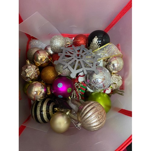 670 - Selection of Christmas ornaments and tree.