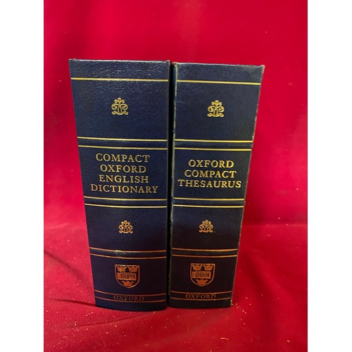 976 - The Compact Oxford English Dictionary plus Oxford Compact Thesaurus, both in as new condition