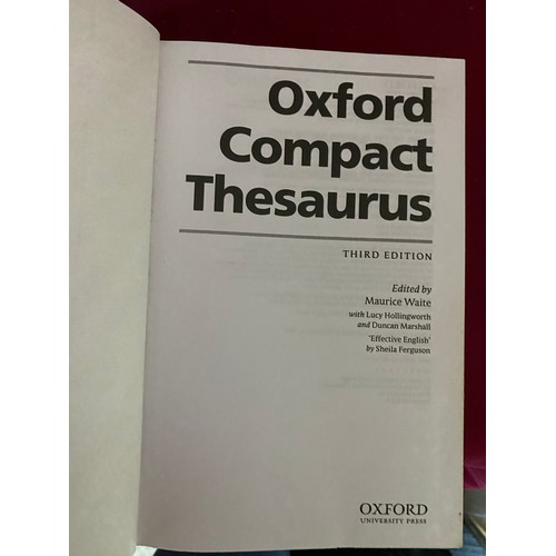 976 - The Compact Oxford English Dictionary plus Oxford Compact Thesaurus, both in as new condition