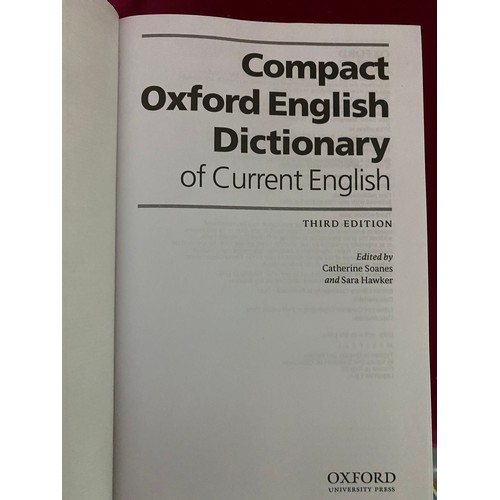 976 - The Compact Oxford English Dictionary plus Oxford Compact Thesaurus, both in as new condition