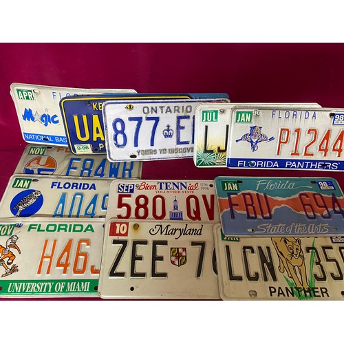 983 - Selection of 15 American car reg plates from 1990's