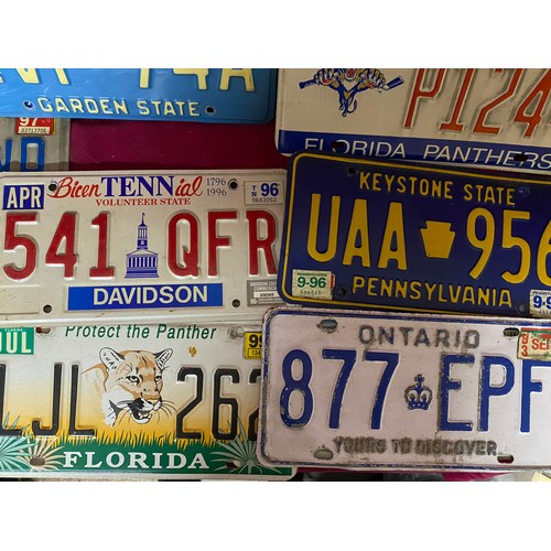 983 - Selection of 15 American car reg plates from 1990's