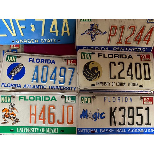 983 - Selection of 15 American car reg plates from 1990's