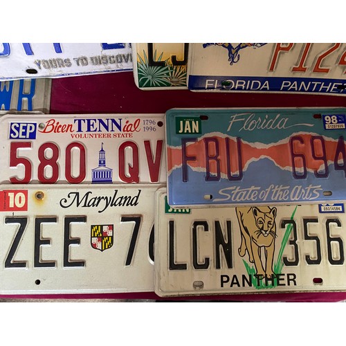 983 - Selection of 15 American car reg plates from 1990's