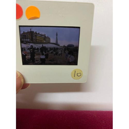 655 - 300 vintage and modern 35mm slides of Blackpool promenade from Squires gate to Norbreck. Slides incl... 