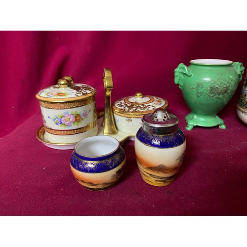 911 - Selection of Noritake porcelain including Vase and Cruet set and others.