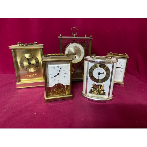 992 - Selection of 5 carriage clocks