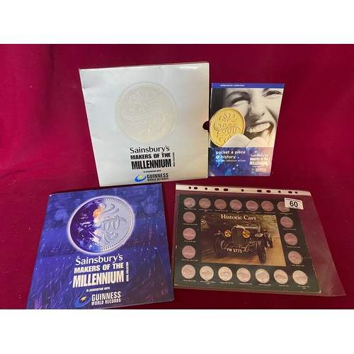 Historic cars coin set and Guinness world records partial coin set.