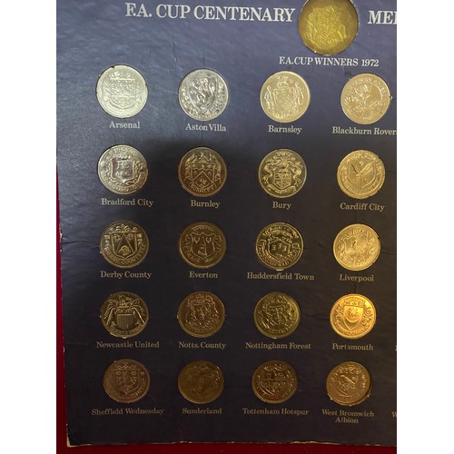 391 - FA cup centenary medals , 1872-1972 coin collection