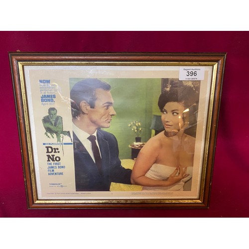 396 - Vintage 1962 James Bond framed Dr No mini poster