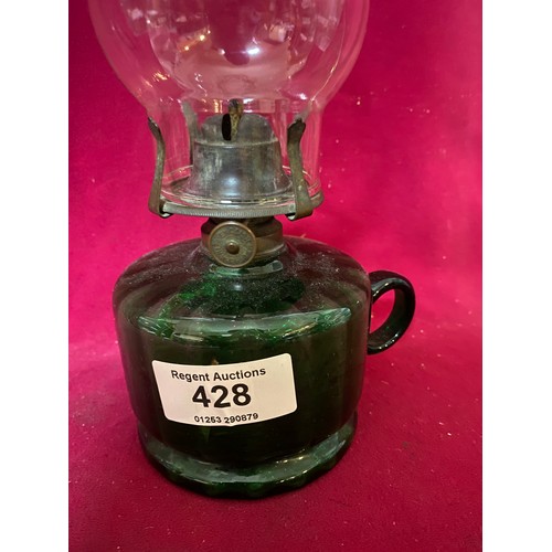 428 - Vintage glass Oil Lamp