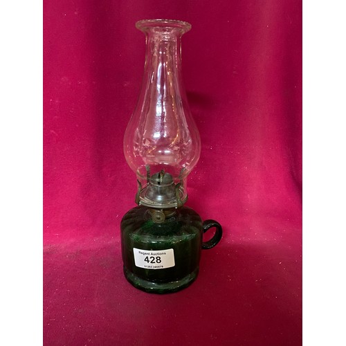 428 - Vintage glass Oil Lamp