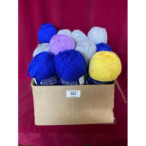 483 - Collection of 20 x balls of 1st choice double knitting acrylic 300 metres long in various colours