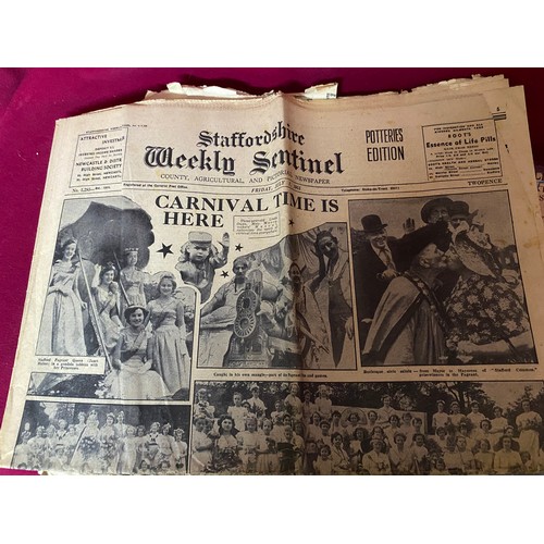 495 - Collection of newspapers from important dates including 'Stoke On Trent golden Jubilee' 3/3/60, 'Que... 