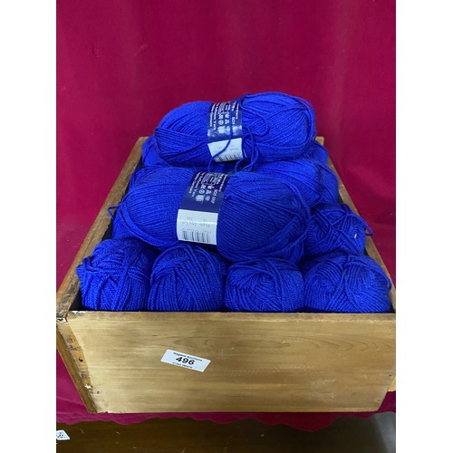 496 - Collection of 20 x balls of 1st Choice double knitting acrylic 300 metres long in blue